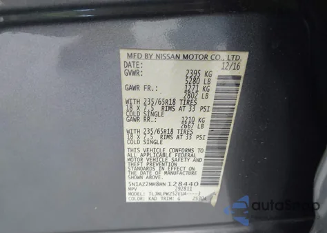 2017 Nissan Murano S from USA, damaged, VIN 5N1AZ2MH8HN128440